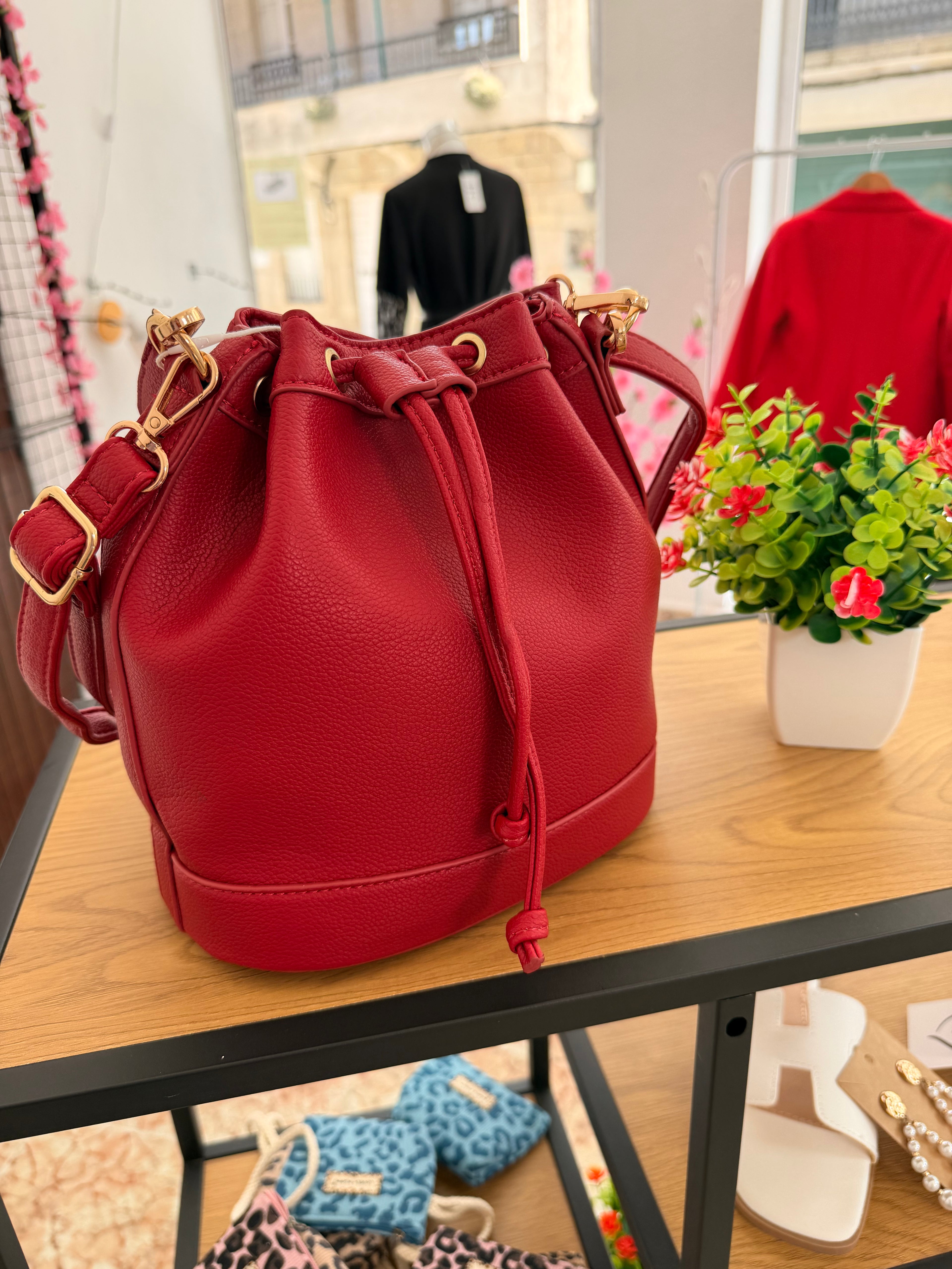 Bolso rojo poli piel