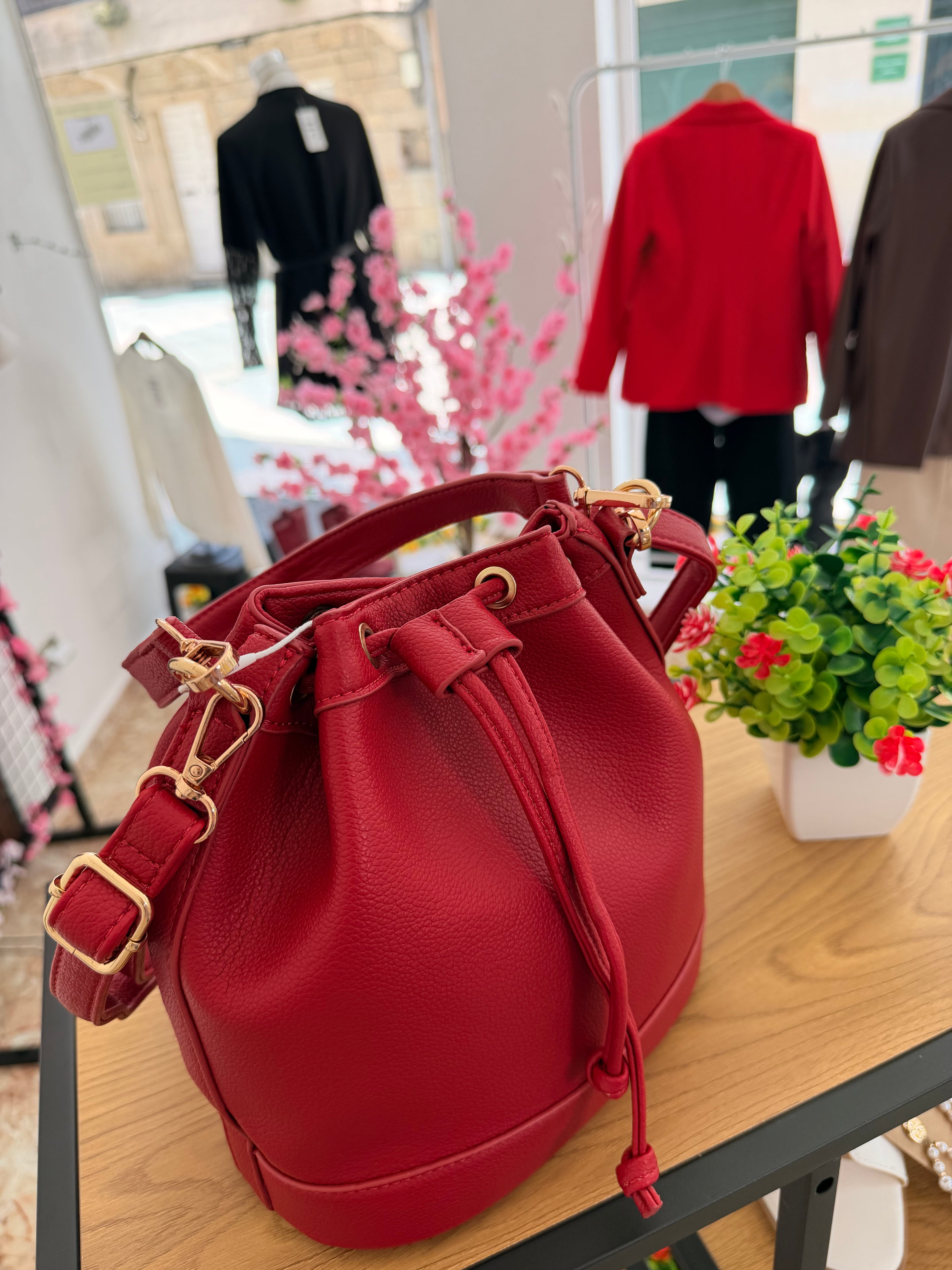 Bolso rojo poli piel