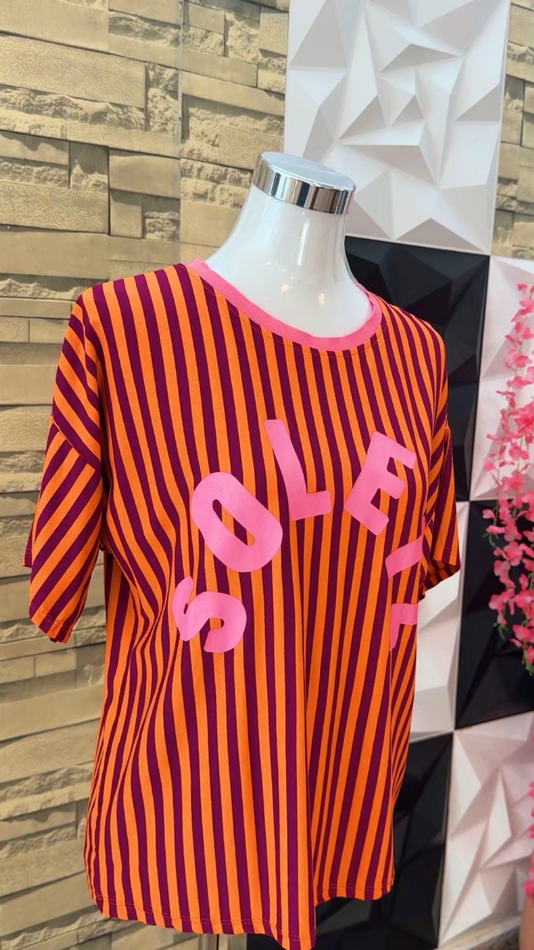 Camiseta naranja burdeos