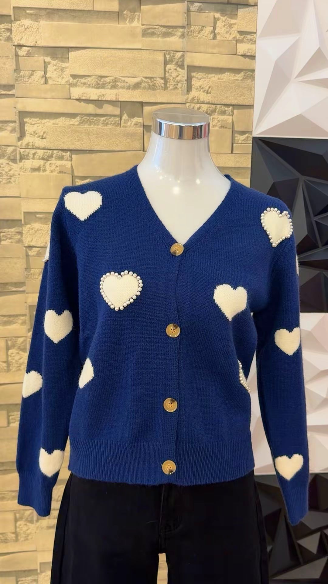 Chaqueta corazones marino