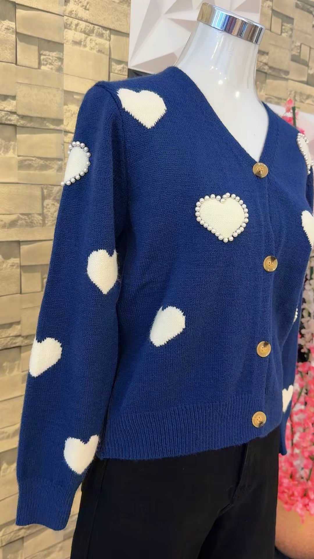 Chaqueta corazones marino