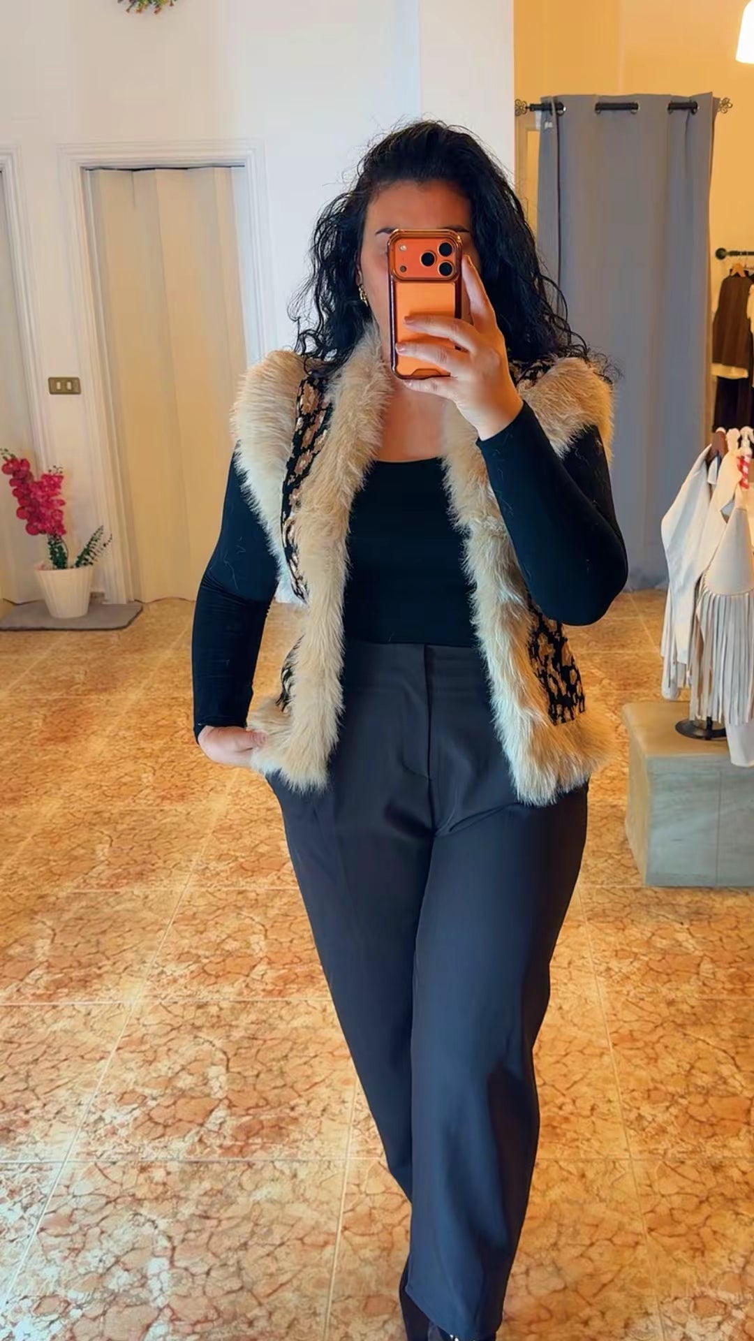 Chaleco pelo leopardo